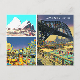 Sydney Australia icons Postcard