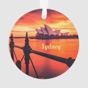 Sydney Australia Opera House Orange Sky Ornament
