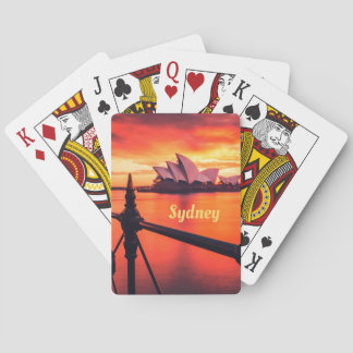 Sydney Australia Opera House Orange Sky Playing Cards