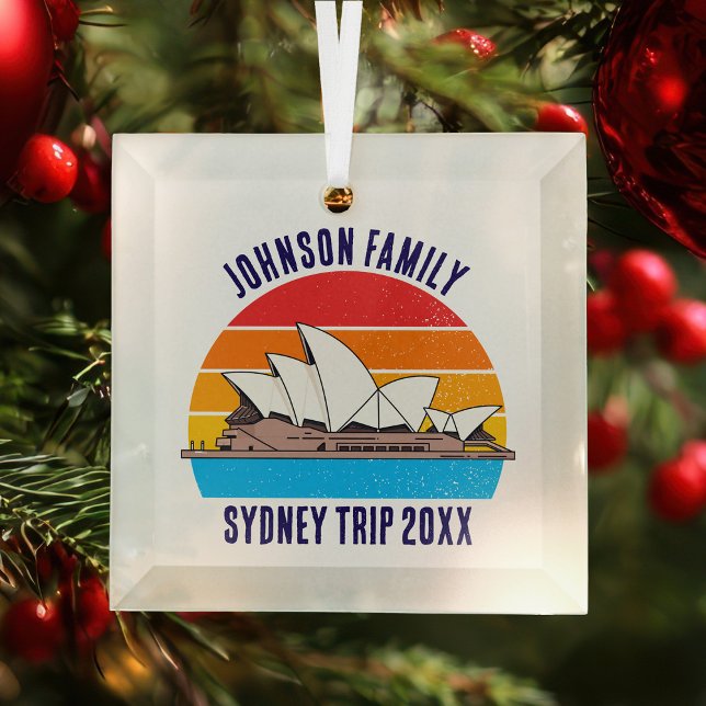 Sydney Australia Opera House Personalized Vacation Glass Ornament (Creator Uploaded)