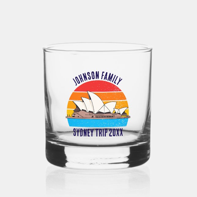 Sydney Australia Opera House Personalized Whiskey Glass (Front)