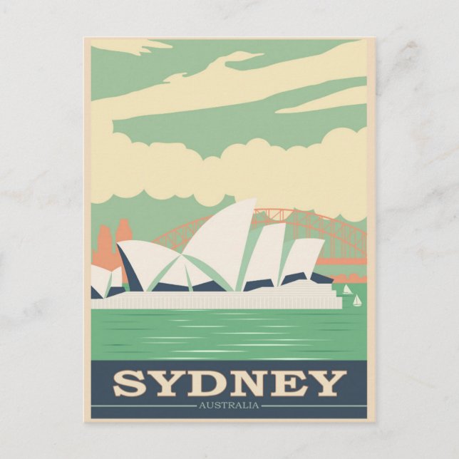 Sydney Australia Opera House Vintage Travel Postcard (Front)