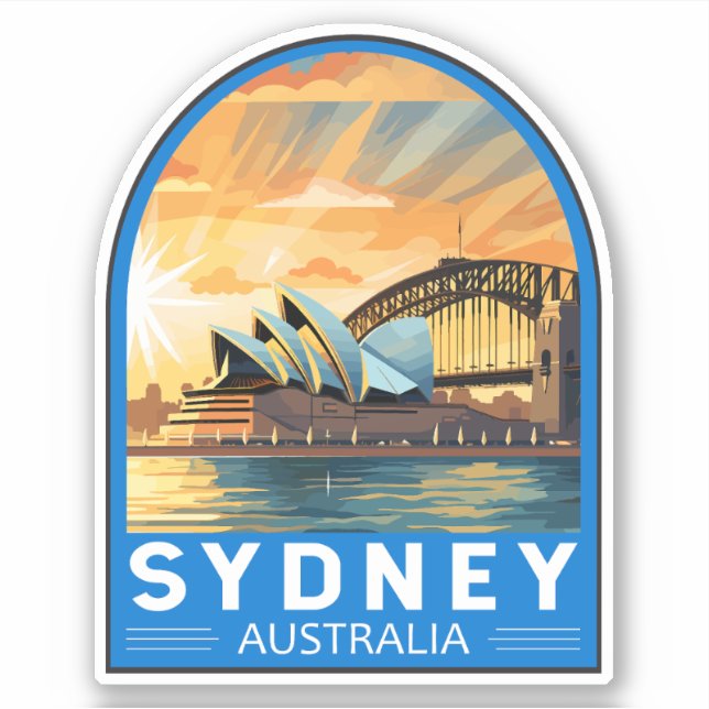 Sydney Australia Travel Art Vintage (Front)