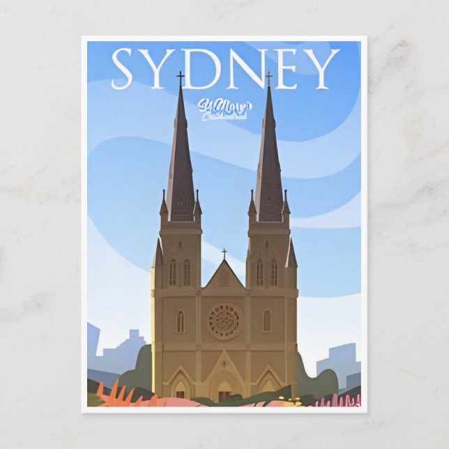 Sydney Australia Travel Art Vintage  Postcard (Front)
