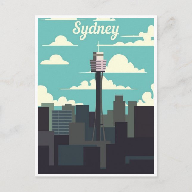 Sydney Australia Travel Art Vintage  Postcard (Front)
