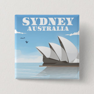 Sydney Australia Travel poster 2 Inch Square Button