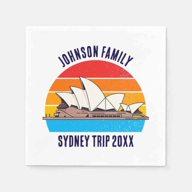 Sydney Australia Trip Opera House Personalized Napkin (Front)
