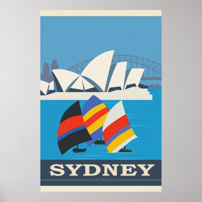 Sydney Australia Vintage Travel Poster (Front)