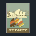 Sydney Australia Vintage Travel Poster Postcard<br><div class="desc">Anyone would love to receive this Australian vintage travel poster postcard featuring a retro illustration of the Opera House and harbour in Sydney,  Australia!</div>