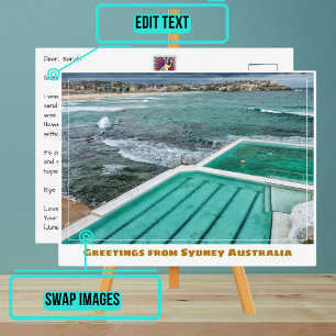 Sydney Australia with Bondi Beach & Icebergs Pool Postcard