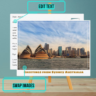 Sydney Australia with Opera House from Water Postcard