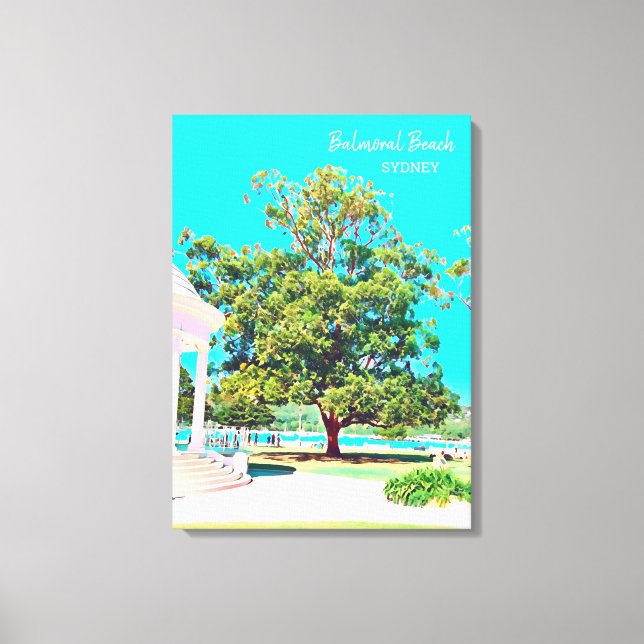 Sydney Balmoral Beach white Rotunda Canvas Print (Front)