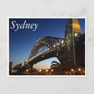 sydney bridge night postcard