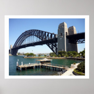 sydney bridge wharf border poster