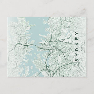 Sydney City Map Minimal Postcard