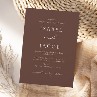 SYDNEY Espresso Minimal Wedding Invitation