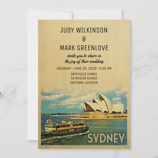 Sydney Faire-part de mariage Australie (Devant)