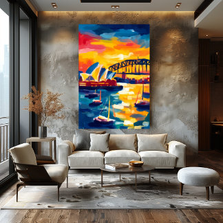 Sydney Fauvist Cityscape – Opera House Harbour Poster