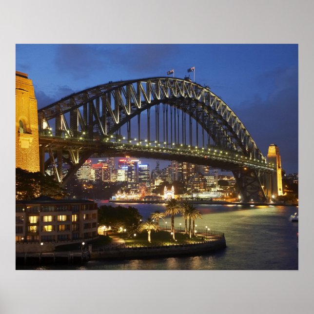 Sydney Harbor Bridge and Park Hyatt Sydney Hotel Poster (Front)
