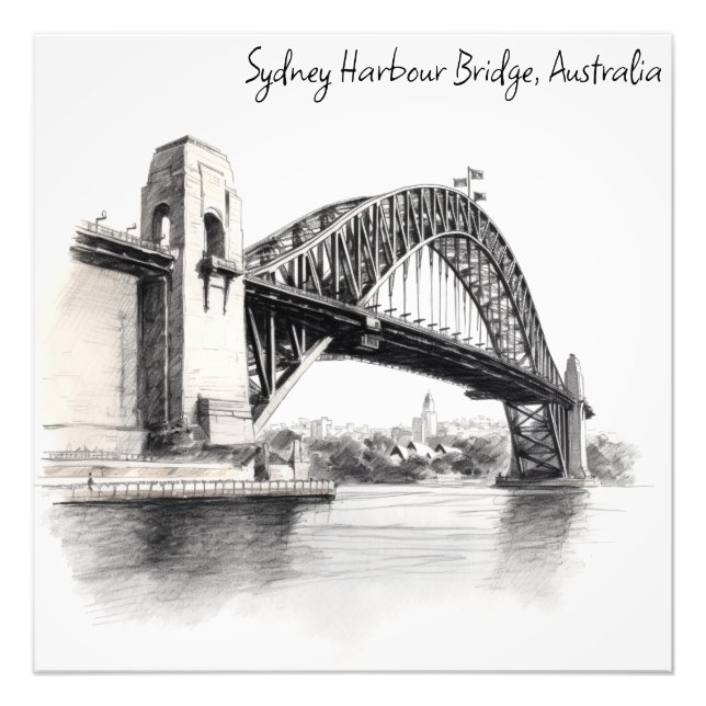 Sydney Harbor Bridge sketch Photo Print (Front)