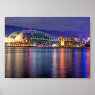 Sydney Harbour at night Poster