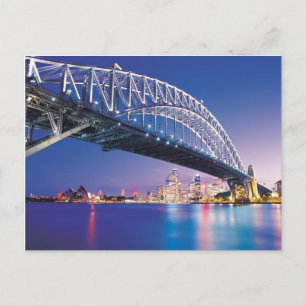 Sydney Harbour Bridge at Night Australia Postcard