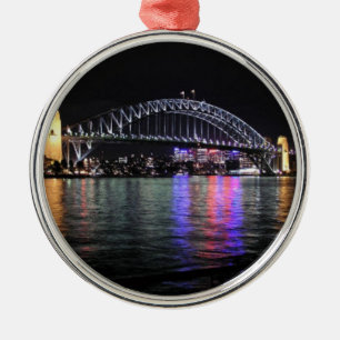 Sydney Harbour Bridge at Night Metal Ornament