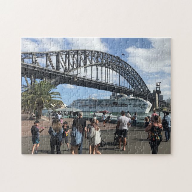 Sydney Harbour Bridge & Cruise Ship | Australia Jigsaw Puzzle (Horizontal)