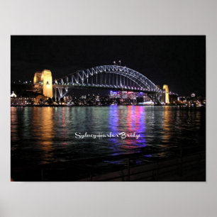 Sydney Harbour Bridge, labelled Poster