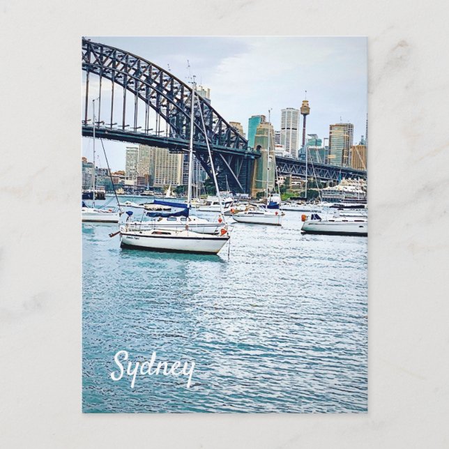 Sydney Harbour Bridge with yachts Postcard (Front)