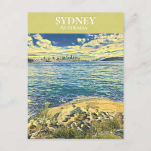 Sydney Harbour skyline digital art travel Postcard