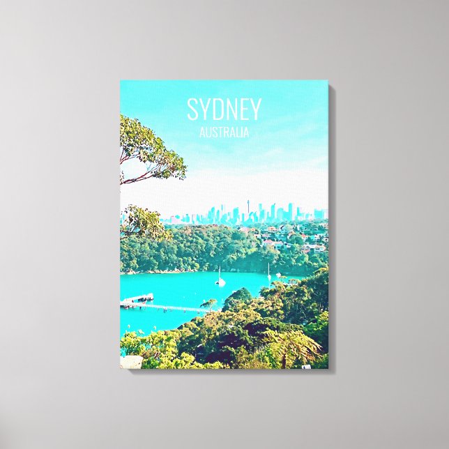 Sydney Harbour Skyline view Mosman Canvas Print (Front)