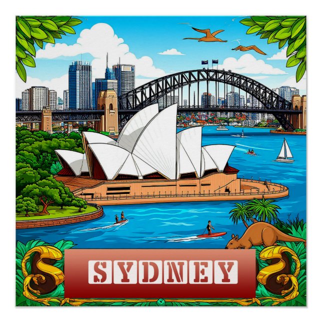 🌊 Sydney Harbour Travel Memory For Visitors 🌊 Poster (Front)