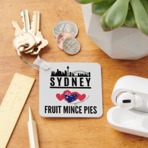 Sydney Loves Fruit Mince Pies Cityscape Keychain