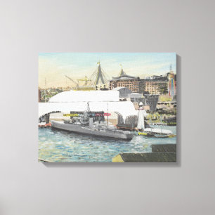 Sydney Maritime Museum from Hotel Balcony. 1998 Canvas Print