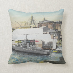 Sydney Maritime Museum from Hotel Balcony. 1998 Throw Pillow