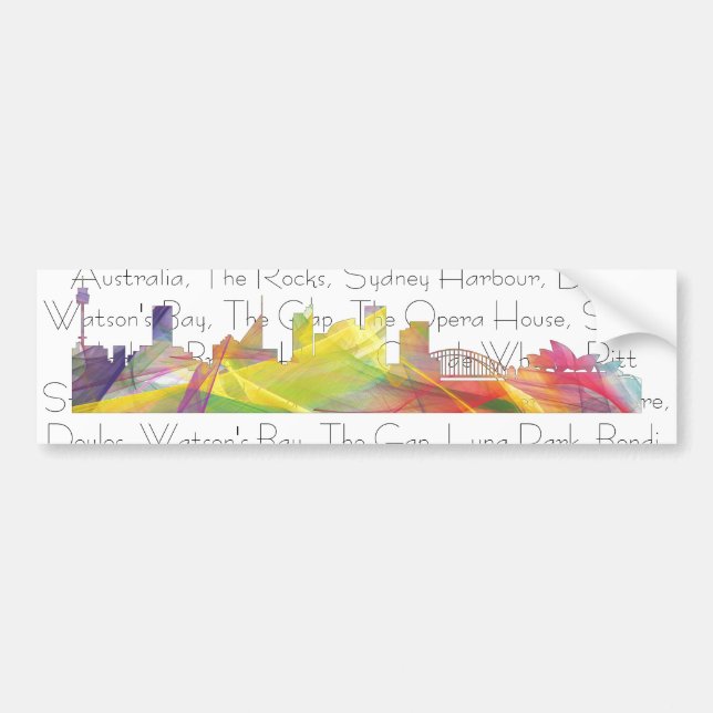 SYDNEY, NSW AUSTRALIA SKYLINE WB1 BUMPER STICKER (Front)