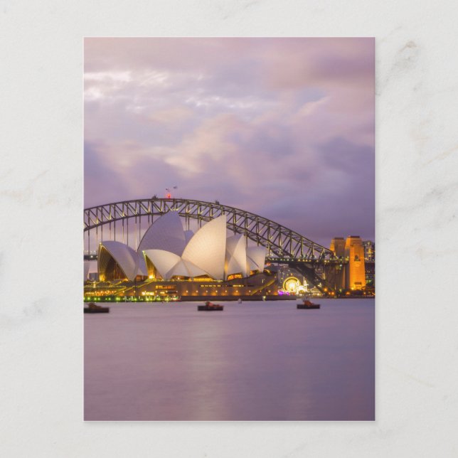 Sydney Opera at night Postcard (Front)