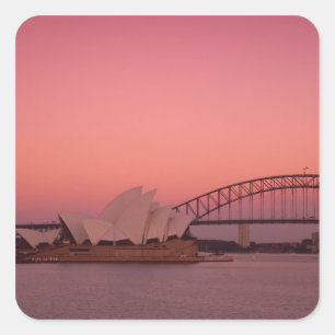 Sydney Opera House and Harbour, New South Square Sticker