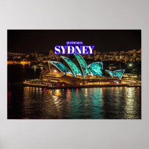 Sydney Opera House At Night 2 - Australia Poster