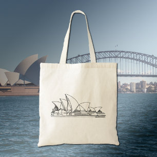 Sydney Opera House Australia drawing sketch Tote Bag