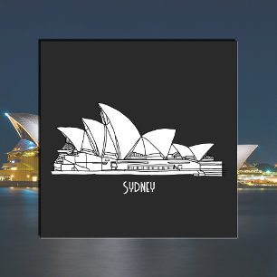 Sydney Opera House Australia drawing souvenir 2 Inch Square Button