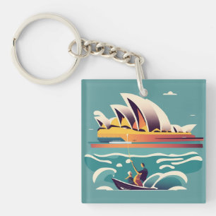 Sydney Opera House Australia painting souvenir Keychain