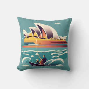 Sydney Opera House Australia painting souvenir Throw Pillow