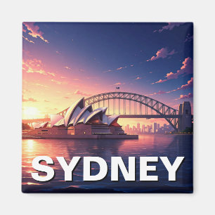 Sydney Opera House Australia sunset bridge Magnet