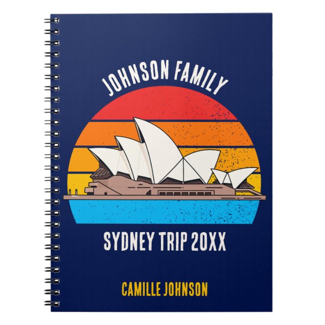 Sydney Opera House Australia Trip Custom Blue Notebook (Front)
