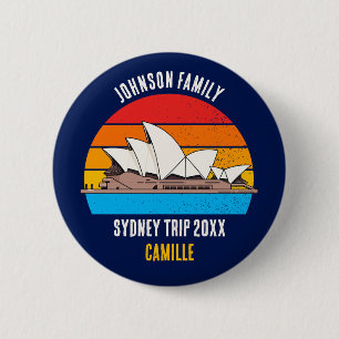 Sydney Opera House Australia Trip Custom Name Tag 2 Inch Round Button