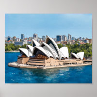 Sydney Opera House Australia Watercolor