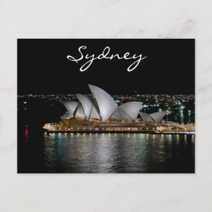 Sydney Opera House by Night, Australia, Photo Postcard