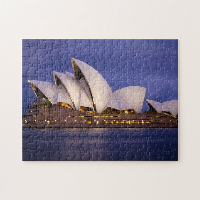 Sydney Opera House City Night Time View Landmarks Jigsaw Puzzle (Horizontal)